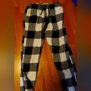 Black and white flannel sweats